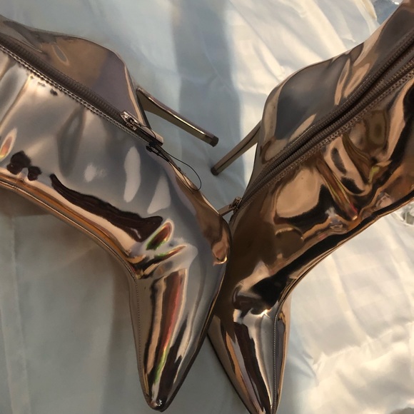 gold heeled boots - Picture 2 of 2